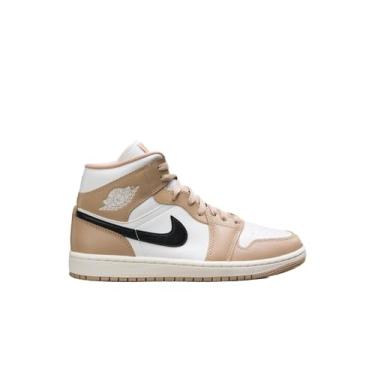 Imagem de Tênis feminino Jordan Air 1 Mid Sail/Black-Desert (BQ6472 103) - 42