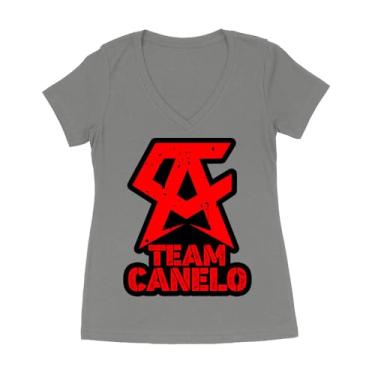 Imagem de Camiseta Team Canelo Alvarez Boxing Champion Supporter - Mostre seu orgulho de lutador, Cinza escuro, P