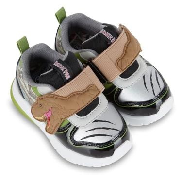 Imagem de Jurassic Park Tênis masculino Dinsaurs com cano baixo com luz e cano baixo, Verde, 21