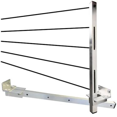 Imagem de Varal Retratil de Parede 3 Hastes Dobrável Aluminio Reforçado Com Cabo de Aço