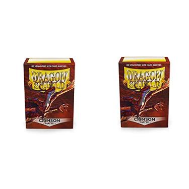 Imagem de 2 Packs Dragon Shield Matte Crimson Standard Size 100 ct Card Sleeves Value Bundle!