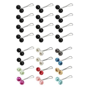 Imagem de 24 peças de clipes de cachecol, alfinetes de pérola Hijab, broche de xaile, Zinco