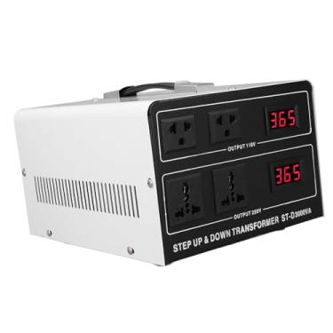 Imagem de Transformador Conversor de Tensão, Transformador de Potência 220V a 110V e 110V a 220V, Display LED para Secador de Cabelo (Plugue UE 220V)