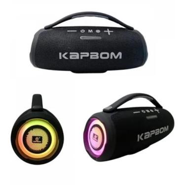 Imagem de Caixa de som potente bluetooth com led RGB Ka 8418 - Kapbom, preto 