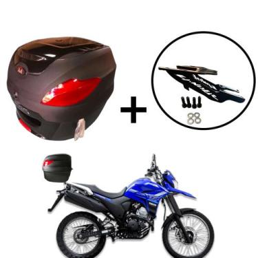Imagem de Baú 41 litros Awaproos + Suporte Lander 250 2019+, Preto brilhante