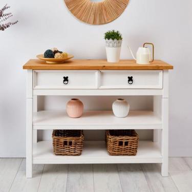 Imagem de Balcão Aparador Madeira 1 Gaveta 2 Prateleiras Rústico - IDIMEX