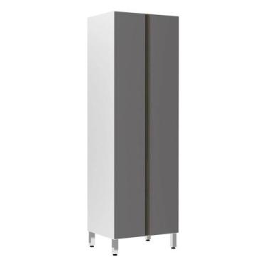 Imagem de Paneleiro Torre 70cm 2 Portas 5 Prateleiras Pérola Luciane Móveis - Lu