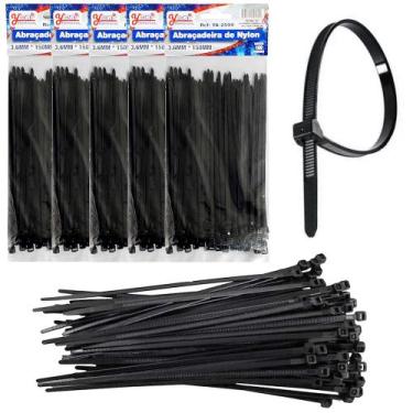 Imagem de 500 Abraçadeiras Fitas Lacre de Nylon 3.6x150mm Cinta Plástica Hellerm