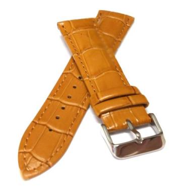 Imagem de Pulseira Relógio Couro modelo Croco Almofadada, Fivela Inox.LC123 - Ma