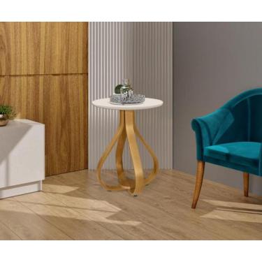Imagem de Mesa Lateral Tampo MDF 45x72cm Inovare Nature/OffWhite - Rede Móveis