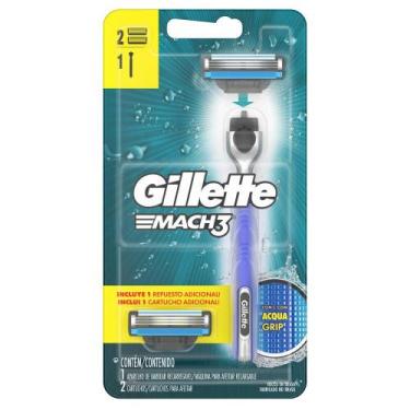 Imagem de Aparelho de Barbear Gillette Mach3 Acqua Grip c/ 2 Unidades