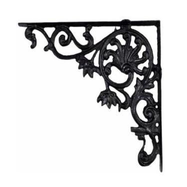 Imagem de Cantoneira Mão Francesa De Aluminio  41x52cm (1und) - Funditex, Preto