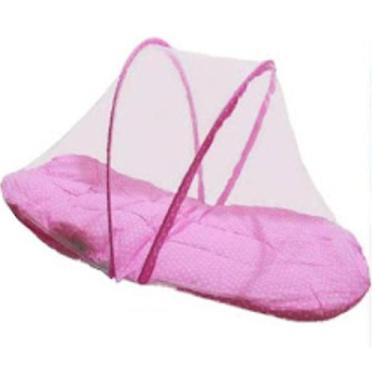 Imagem de Berço Portatil com Mosqueteiro Travesseiro 90x44cm Rosa Claro - Import