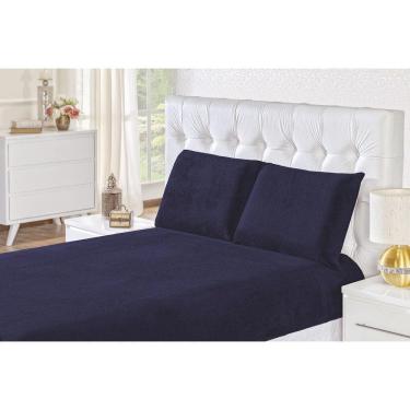 Imagem de Jogo De Cama Biasoft Casal Queen 3 Peças Manta Marinho