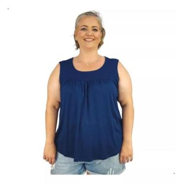 Imagem de Blusa Feminina Plus Size Regata Senhora Bata Lisa - Coalizão Fashion, 