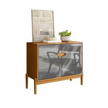 Imagem de Aparador Buffet Intense 2 Portas C/ Pés em Madeira Freijó/Cinza Peroli