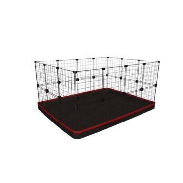 Imagem de Cercado Aramado Porquinho da Índia 90x120x60 Cm Preto e com Bandeja Hi