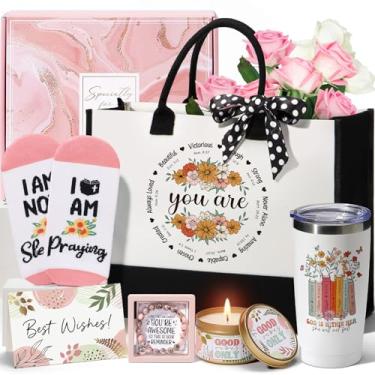 Imagem de Presentes cristãos para mulheres, cesta de presente religiosa inspiradora, presente espiritual católico, presentes de aniversário de Natal exclusivos para mulheres, mãe, irmã, melhores amigas, avó