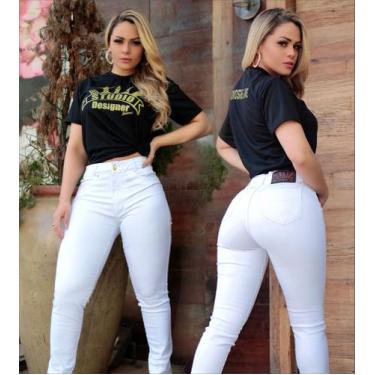 Imagem de Calca Branca Feminina Com Lycra Premium Medicina Curso Odonto E Fardam