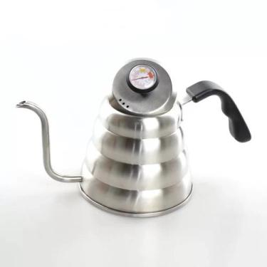 Imagem de Chaleira Inox Bico De Ganso Tipo Haro Decorada Fino 1200ml - raleo