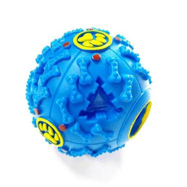 Imagem de Bola Interativa Porta Petisco Ração Para Cachorro Emite Som Brinquedo 