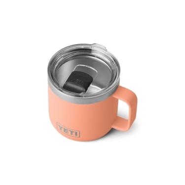 Imagem de YETI Caneca empilhável Rambler de 400 ml, isolada a vácuo, aço inoxidável com tampa MagSlider, Lowcountry Peach
