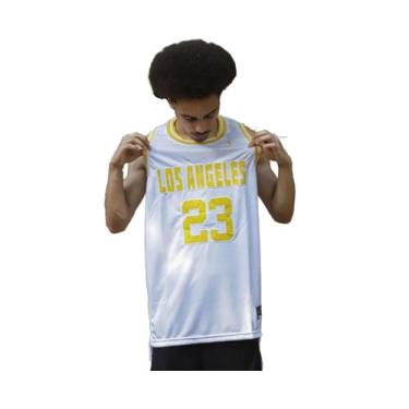 Imagem de Regata Basquete Masculina M10 PRO Los Angeles 23, Branco, GG
