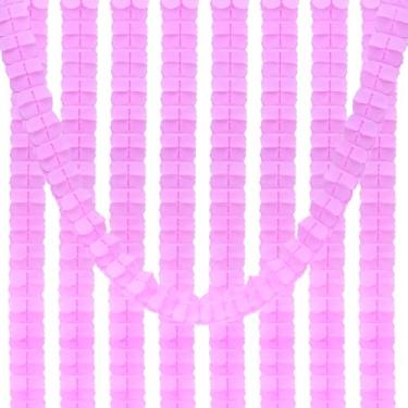 Imagem de PATIKIL Guirlanda de quatro folhas de 3 metros, pacote com 9 guirlandas de flores de papel de seda para pendurar serpentinas reutilizáveis para decorações de fundo de festa de casamento, rosa