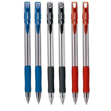 Imagem de Kit 6 Caneta Esferográfica Lakubo 0.7mm Azul Preta Vermelha - Uni-ball