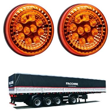 Imagem de 2 Lanternas Traseira LED Facchini 125mm Âmbar Bivolt - DW Componentes