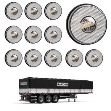 Imagem de 12 Lanterna Lateral Randon LED Cristal 85mm Saída Fios - DW Componente