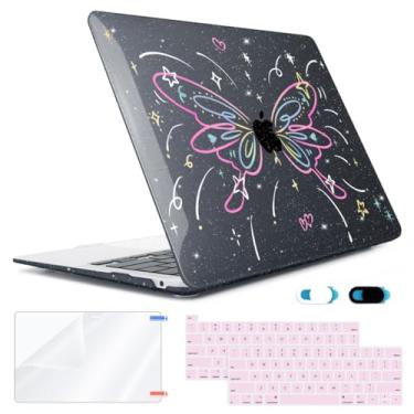 Imagem de HOHAIYOO Capa para MacBook Pro 13 polegadas 2022 2021 2020-2017 versão M2 M1 A2338 A2251 A2289 A2159 A1989 A1706 Touch bar, capa rígida de plástico, capa de teclado, protetor de tela e capa de webcam,