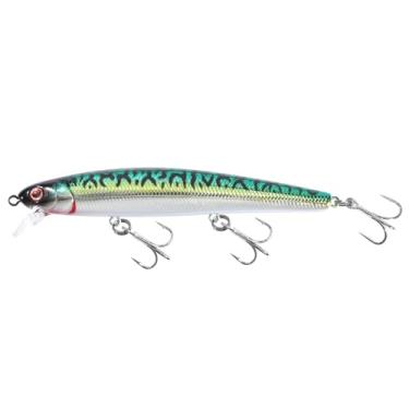 Imagem de LITTMA -California Surf Fishing, Surf Minnow 110, LITTMA Saltwater Jerkbait Crankbait Surf Flash Fishing Salt Pro Lure Minnow 110, Sardinha Metálica Super Brilhante, Alabote Striper Iscas de Pesca