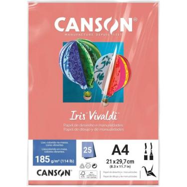 Imagem de Papel A4 185g Canson iris vivaldi coral com 25 folhas