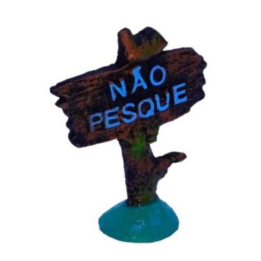 Imagem de Enfeite Decoração de Aquário Placa Não Pesque de Resina - Ace Pet