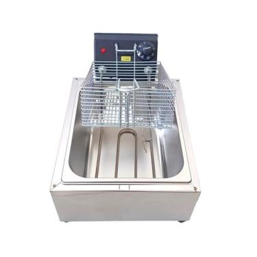 Imagem de Fritadeira elétrica 6 litros 1 cuba profissional inox - EASA, 220V