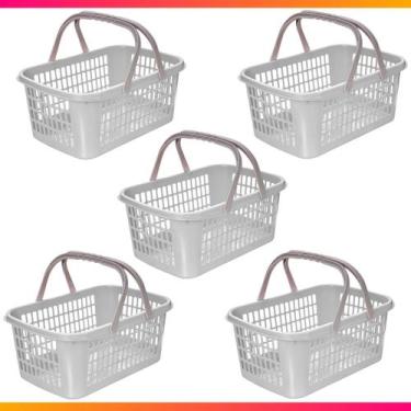 Imagem de 5 Cesta Cestinha Plástica Supermercado Mercado Reforçado 9 L - Usual U