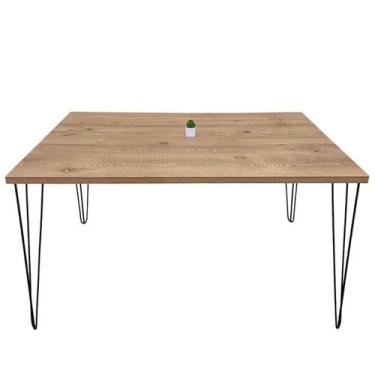 Imagem de Mesa De Jantar Estilo Industrial Rústica Hairpin Legs - 120x 90 - Maga