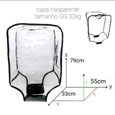 Imagem de Capa para mala transparente plastica tamanho P 10KL M 23KL G 28KL GG32