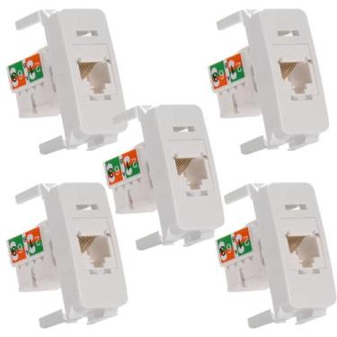 Imagem de Kit 5 modulo tomada informatica rj45 cat5e br b3 - margiurus - MARGIRI