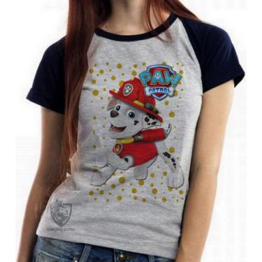Imagem de Baby look blusa feminina ou Camiseta unissex  Patrulha Canina Marshall