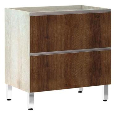 Imagem de Balcão Sem Tampo 80cm Misto Basculante Luci Legno Crema Com - LUCIANE