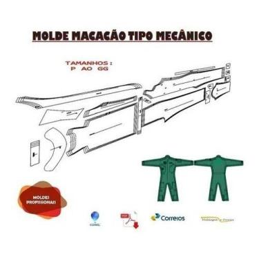 Imagem de Molde Macacão Mecanico Piloto Envio Por Correios Até Tam 68 - Modelage