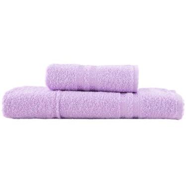 Imagem de Jogo de Toalhas de Banho e Rosto Dohler 100% Algodão Paris Lilás 2 Peç