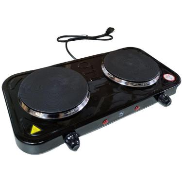 Imagem de Fogareiro Elétrico 2 Bocas 2000w Cooktop 5 Temperaturas 127V