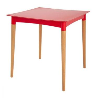Imagem de Mesa Tramontina Diana 70x70cm Vermelho Pernas de Madeira