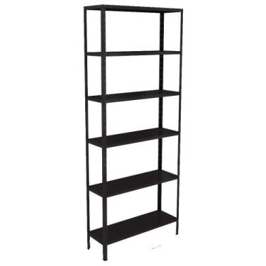 Imagem de Estante Aço 5 Prateleiras Livros Cozinha Quarto Eaf014 Preto - ELITE A
