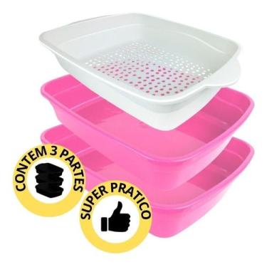 Imagem de Caixa de Areia Bandeja Higiênica Com Peneira Para Gatos Furba Cat Clea