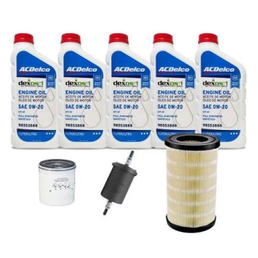 Imagem de Kit Troca De Óleo Chevrolet S10 Flex 2.5 Acima De 2015 - Acdelco 0w20 