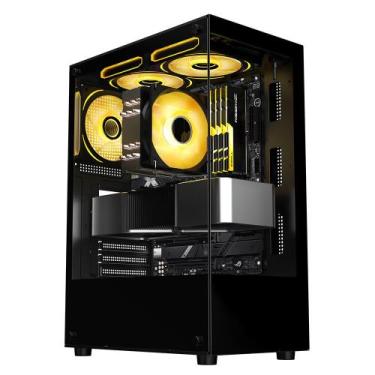 Imagem de Gabinete gamer mid tower sem fan sem fonte liketec heydar dark lc-cb-h